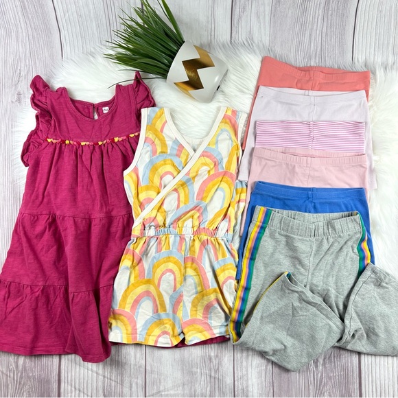 Tea Collection Other - Tea Collection Girls Size 7 Summer/Spring Bundle 🌸 Dress Romper Bike Shorts